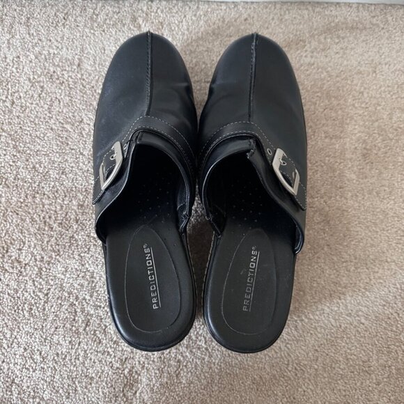 Predictions | Black Studded Silver Buckle Clogs - Size 10 - Picture 4 of 12